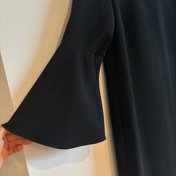 Polo Ralph Lauren Black Bell Ruffle Sleeve Sheath Dress Quiet Luxury Classic - Picture 4 of 13